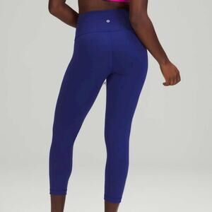 LULULEMON Blue Larkspur Wunder Train High Rise Active Workout Leggings Size 20